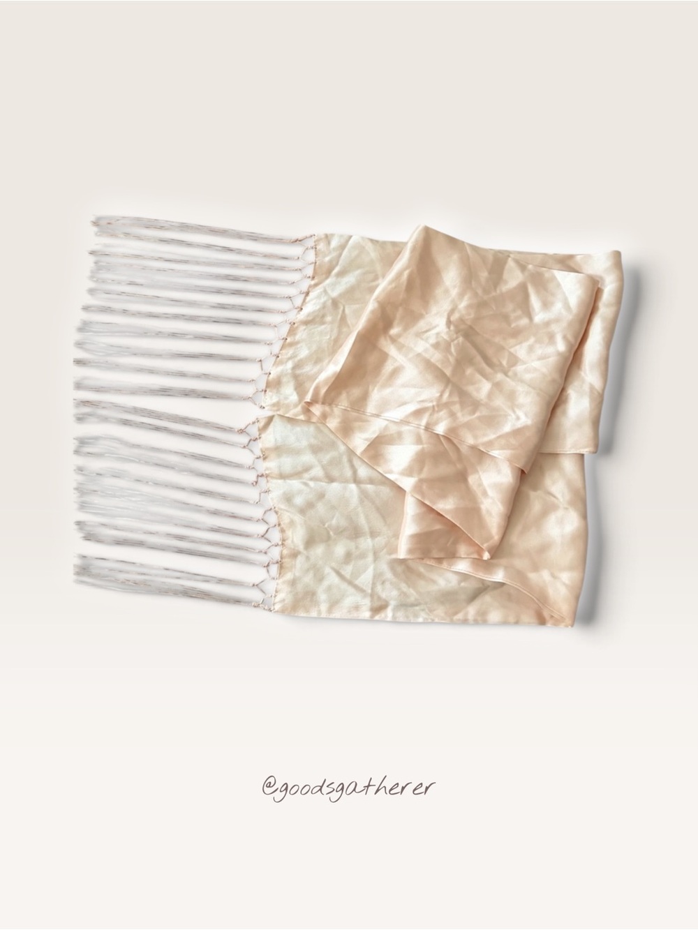 Cejon 100% Silk Blush Pink Fringe Scarf